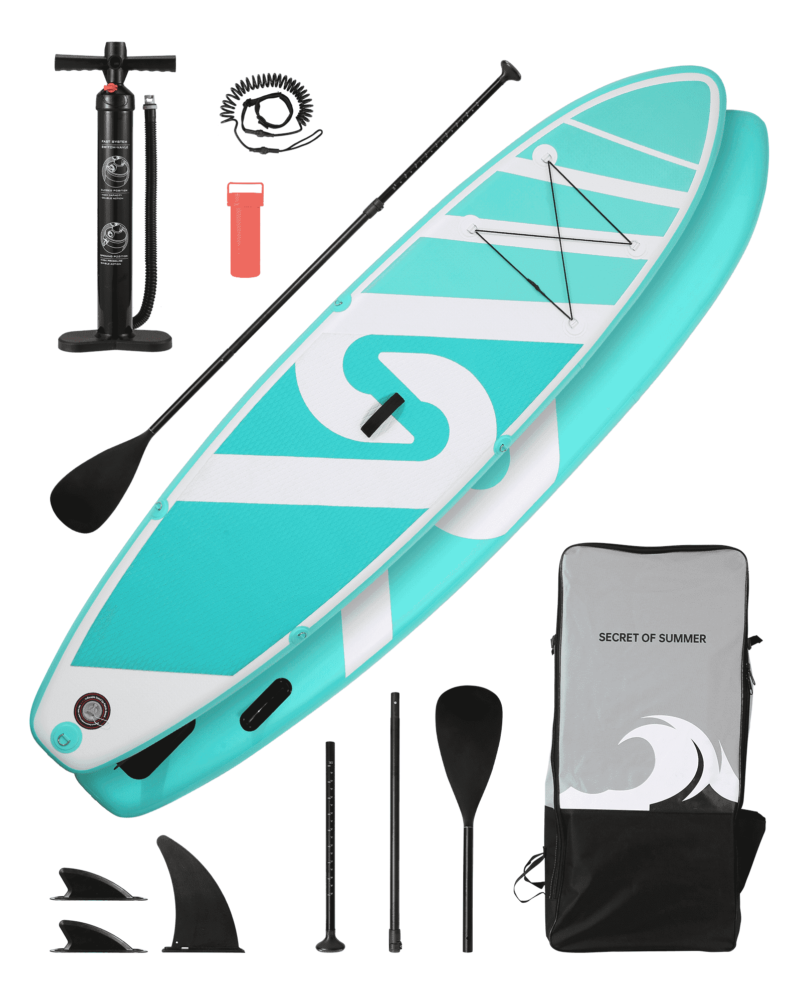 Naipo Inflatable Paddle Board Stand Up Paddle Board 6 in Thick with Sup Accessories and Carry Bag and Fast Pumping for Adults and Youth