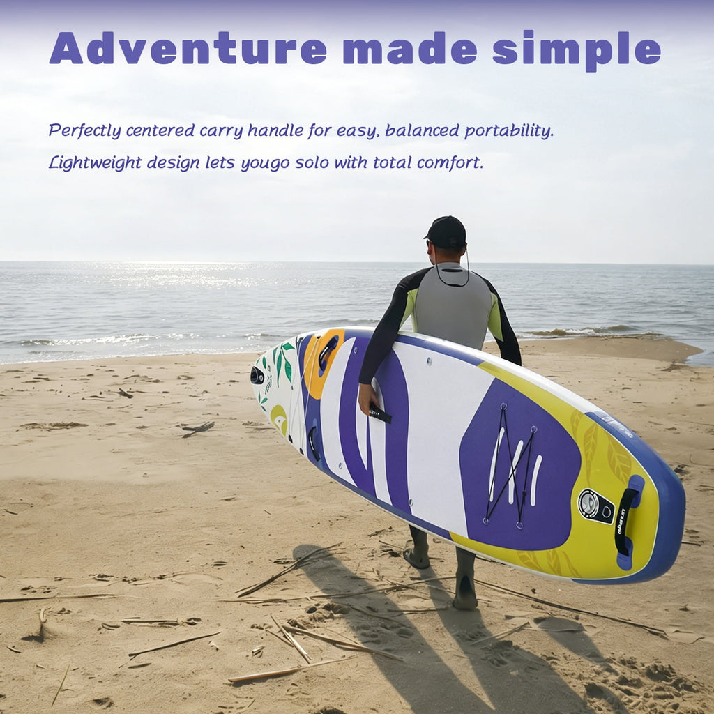Quashley Inflatable Paddle Board 11' x 34 Wide All-Around SUP with Paddle, Pump, Backpack & Leash