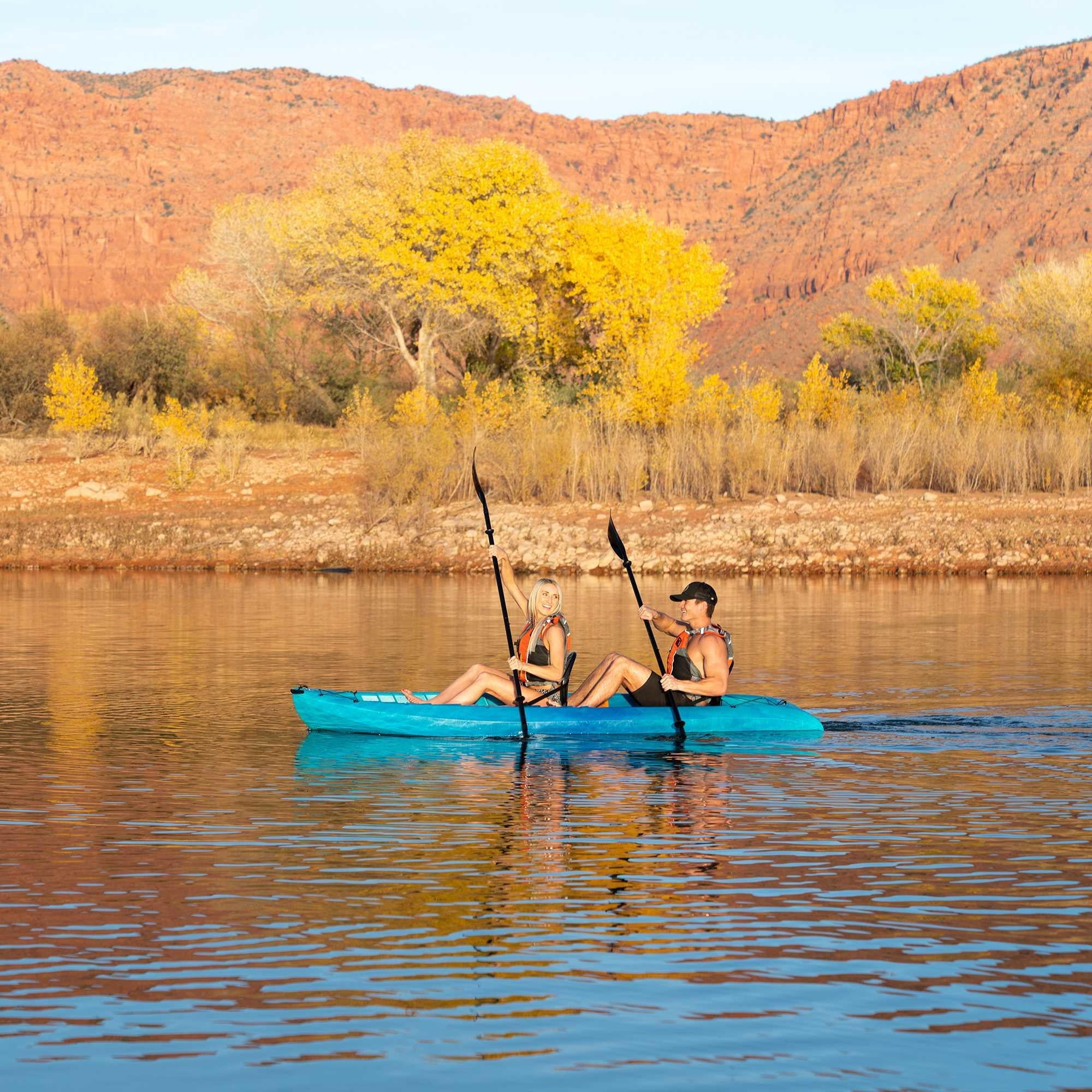 Lifetime Envoy 10.5 ft Sit-On-Top Tandem Kayak with Paddles, Sky Fusion (91192)