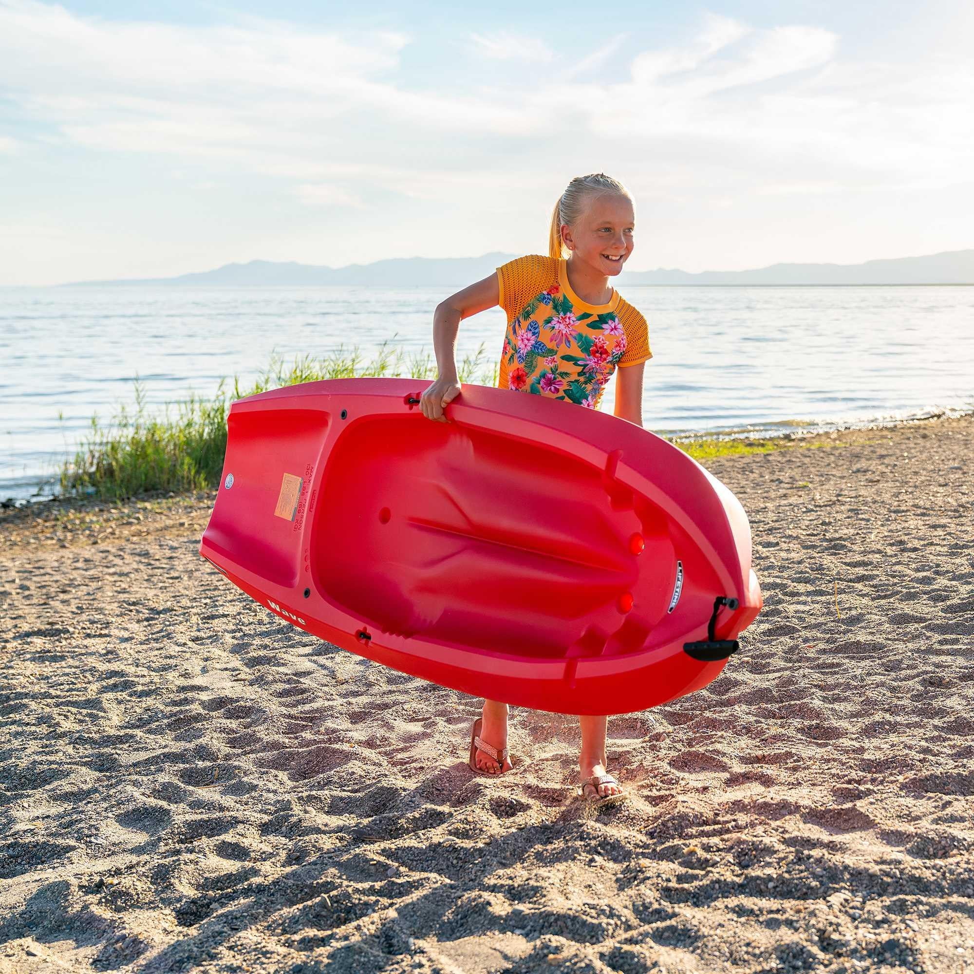 Lifetime Wave 6 ft Youth Sit-On-Top Kayak with Paddle, Fire Red (91401)