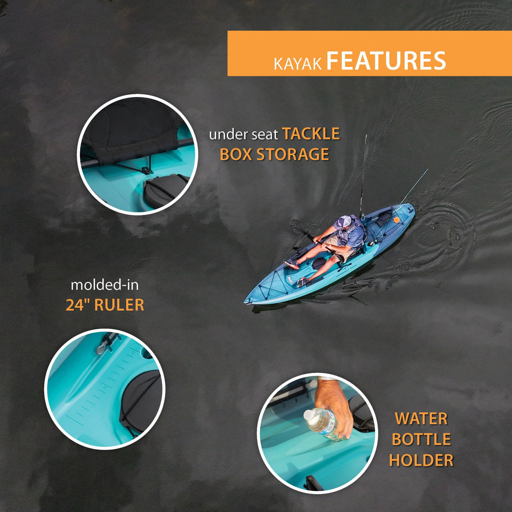 Lifetime Tamarack Pro-Comfort 10 ft 3 in Sit-On-Top Kayak with Paddle, Eclipse Fusion (91058)