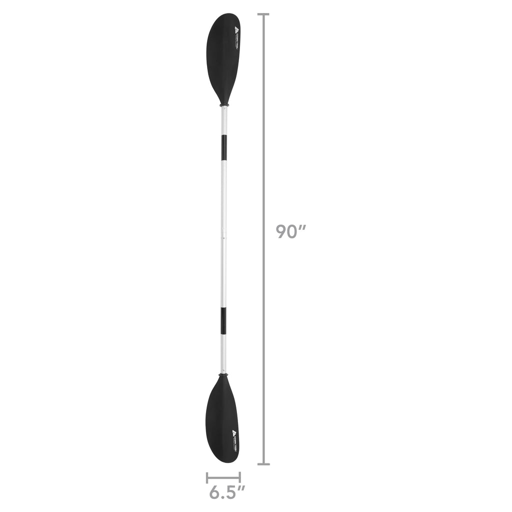 Ozark Trail Black Aluminum and Plastic Adjustable 2-Piece Kayak Paddles, 90
