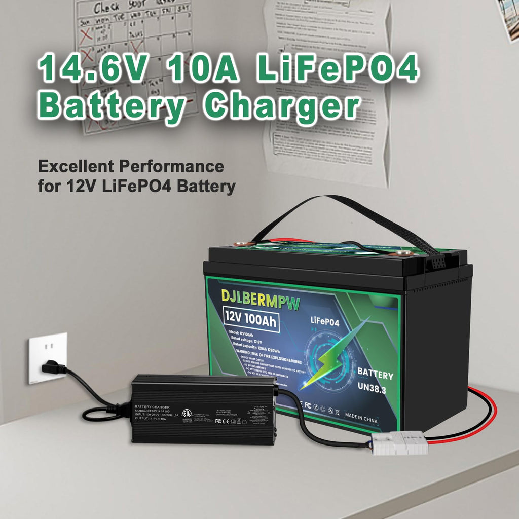 DJLBERMPW LiFePO4 Battery 36V 100Ah Lithium Battery, Built-in 100A BMS,15000+ Deep Cycles 36V Golf Cart Battery 3840Wh for Marine Boat, Trolling Motor, RV, Solar, Kayak Cart
