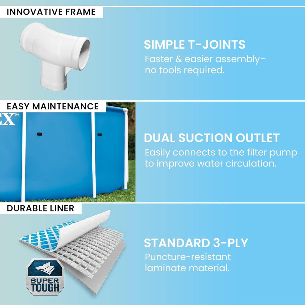 INTEX Metal Frame 12ft x 30in Above Ground Swimming Pool Set w/Filter Pump