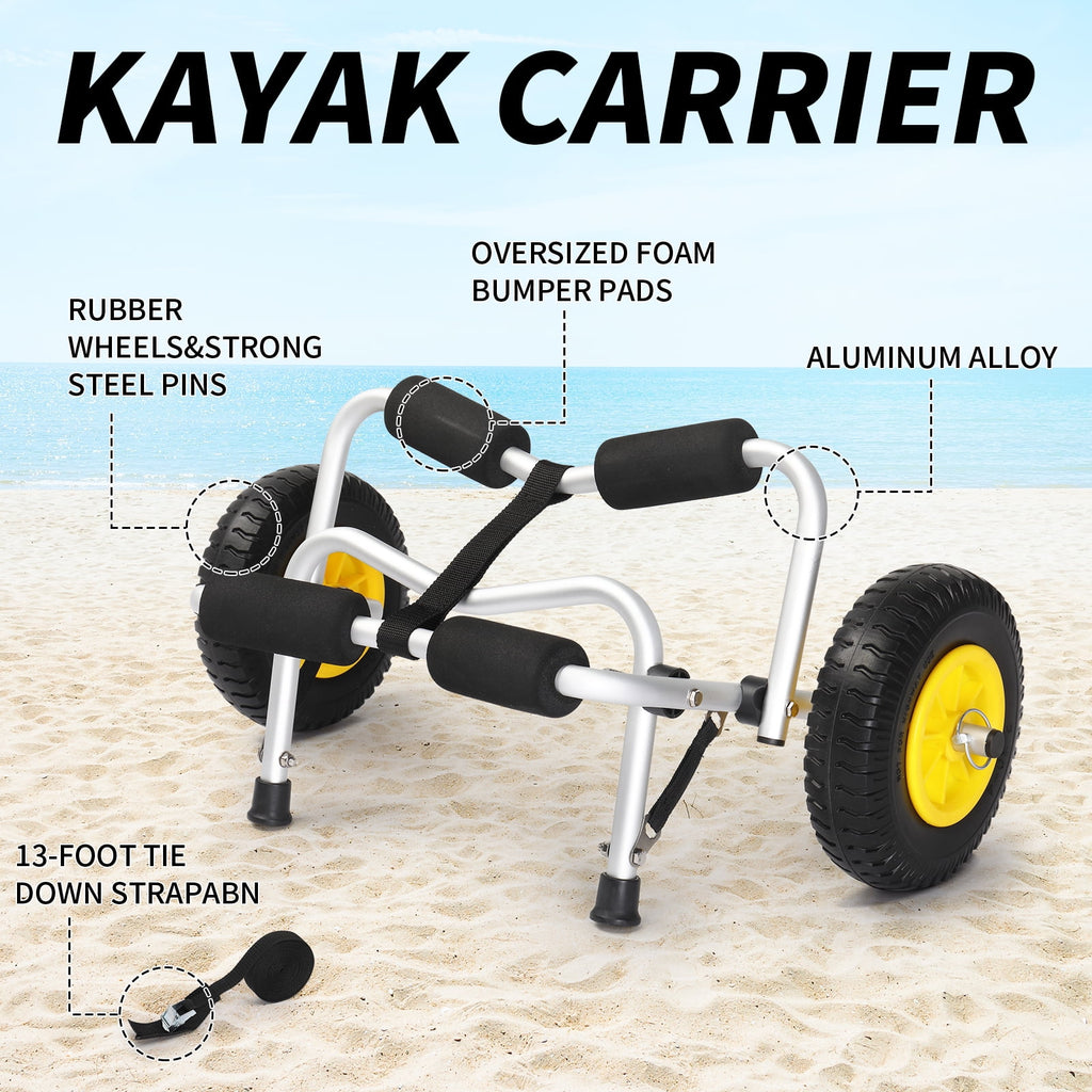 Ktaxon Kayak Canoe Jon Boat Carrier Dolly Trailer Tote Trolley Transport Cart on Wheel