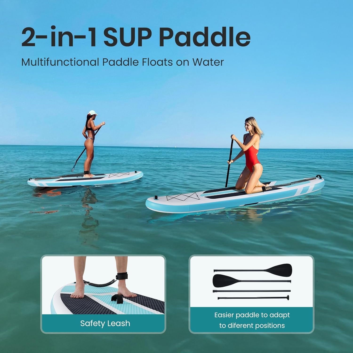 CONCETTA Inflatable Paddle Board,Equipped With SUP Paddle Board Accessories, The Non-slip EVA Deck Design Restarts The Surfboard,Surfboard for Youth&Adults of All Skill Levels，Brown Green