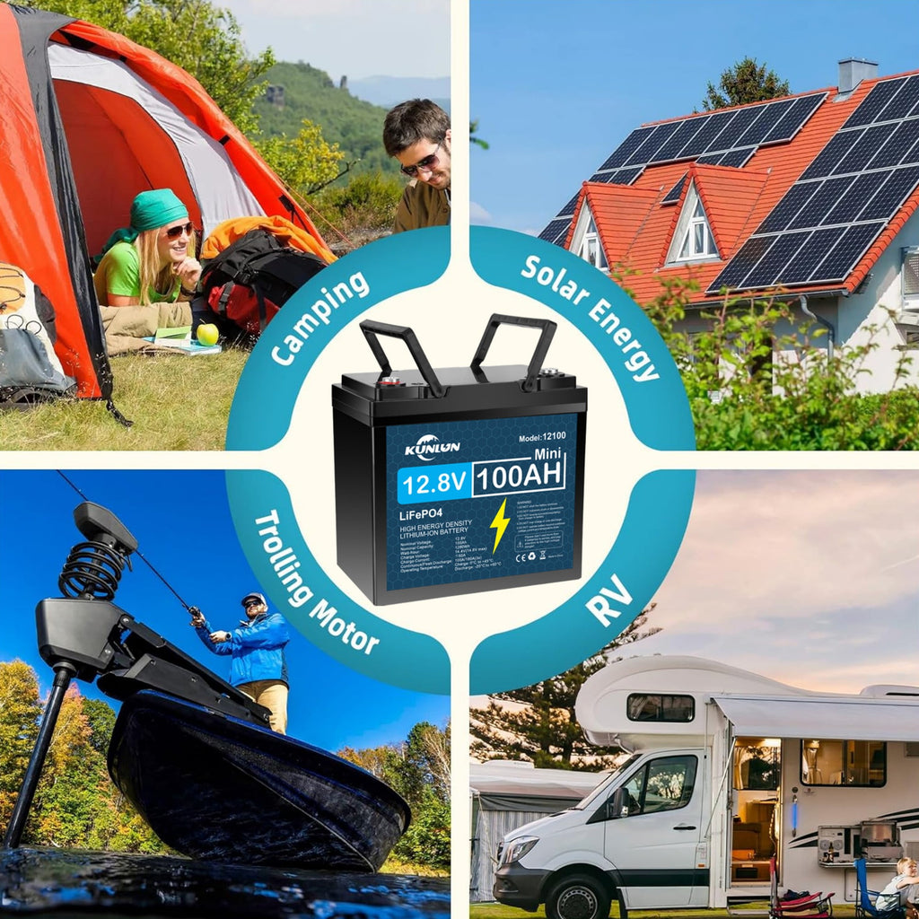 12V 100Ah LiFePO4 Lithium Battery, Deep Cycle, Perfect for RV, Trolling Motor