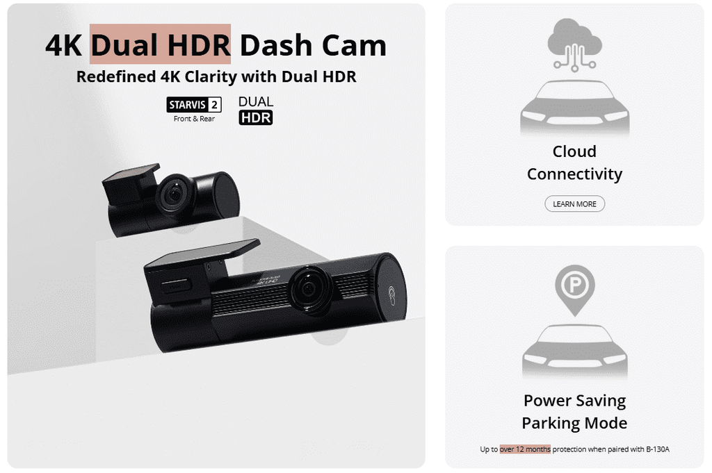 Blackvue Elite 10-2CH 4K Ultra HD Front and Rear Dashcam Optional LTE