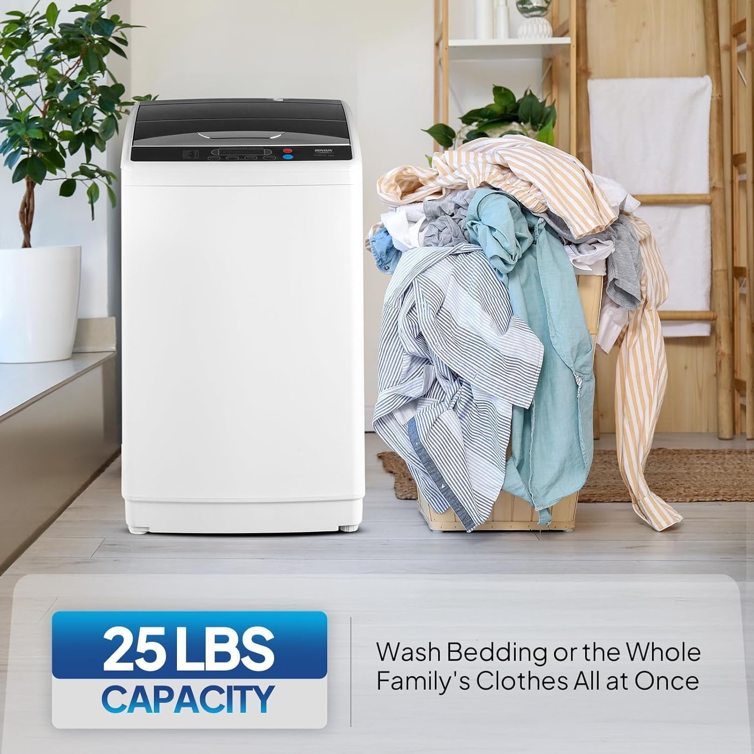 VINGLI 25LBS Full-Automatic Electric Laundry Machine， Portable Washing Machine with Stainless Steel Drum, 110V Compact Washer, Washer and Dryer Combo for Apartment, Dorms, RV, Grey