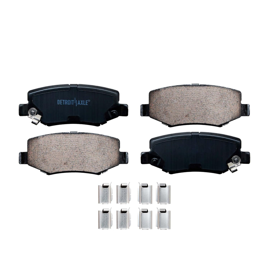 Detroit Axle - Brake Pads for Dodge Nitro Jeep Liberty Wrangler JK, Front & Rear Ceramic Brake Pads w/Hardware Replacement