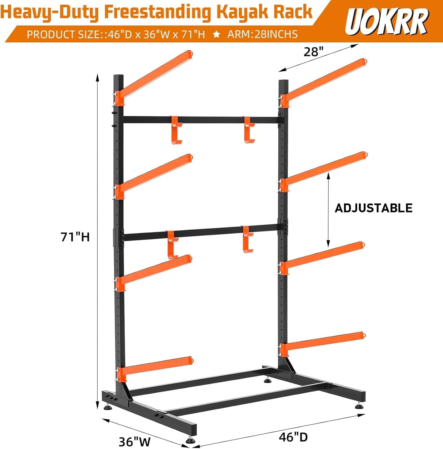 UOKRR Freestanding Kayak Storage Rack Heavy-Duty Canoe Stand