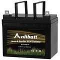 Anlibatt Lawn and Garden AGM Battery, Group Size U1 12 Volt, 350 CCA 33 Amp, Top Post for Lawn Mower/Tractor
