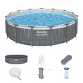 Bestway Steel Pro MAX 15'x42 Metal Frame Above Ground Pool Set w/Color-Changing LED Light