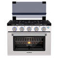 CAMPLUX Classic 17 In RV Propane Gas Range Oven with 3 Burners Cooktop, Stove Oven Combo, Stainless Steel