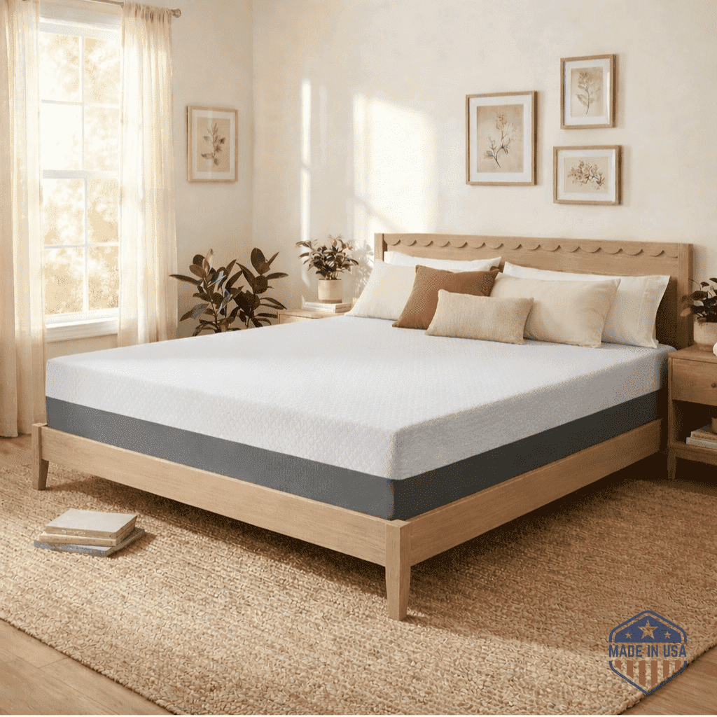 Celestial Sleep Gel Memory Foam Mattress in a Box, Made in The USA, CertiPUR-US, Oeko-Tex, and Fiberglass-Free Certified Bed, 12 inch Medium Soft - Split King
