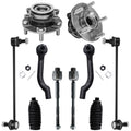 Detroit Axle - Front Wheel Hub Bearings Tie Rods w/Boots Sway Bars Replacement for 2008-2013 Nissan Rogue
