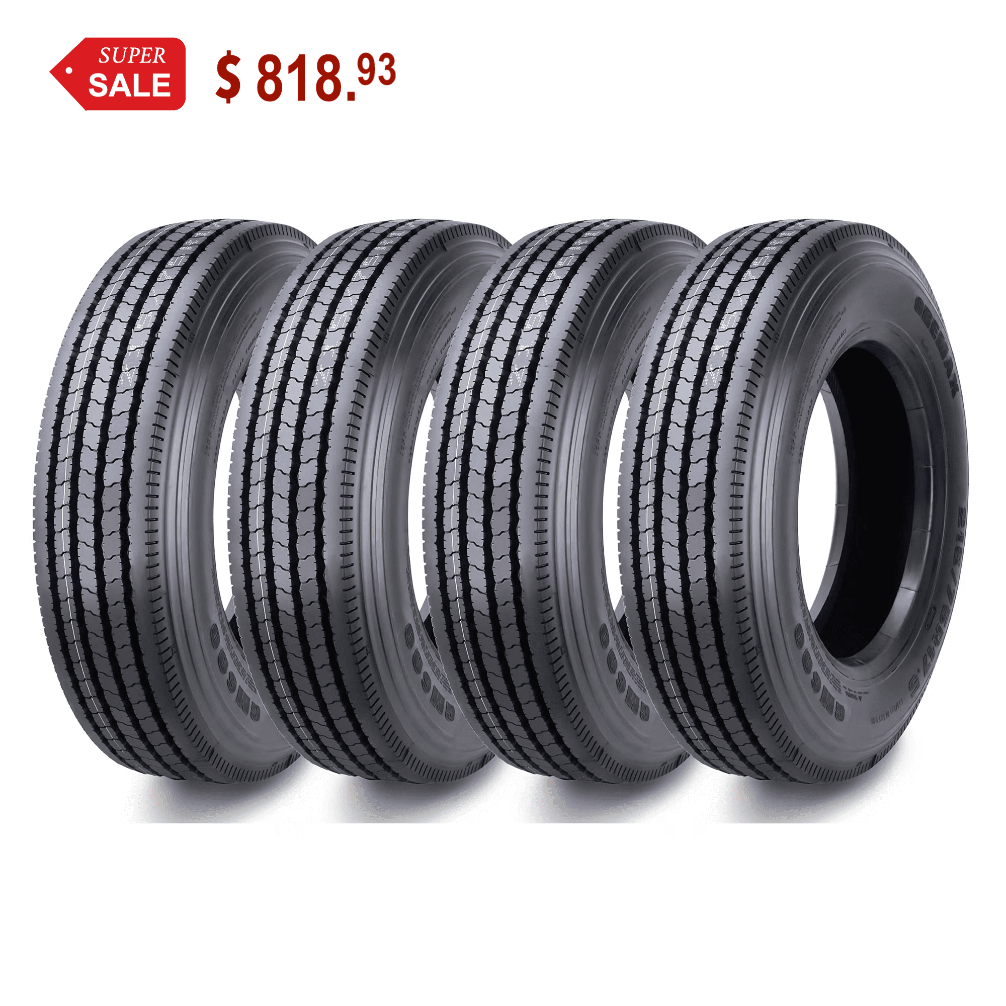 Gremax Heavy Duty All Steel ST 225/75R15 14 Ply 123/1192M 11150 Trailer Tires, Set of 4