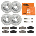 Max Advanced Brakes - Brake Kit for 2017 2018 2019 2020 Acura MDX w/ 3.5 V6 Engine Front and Rear Replacement Cross Drilled Disc Brake Rotors and Ceramic Brake Pads