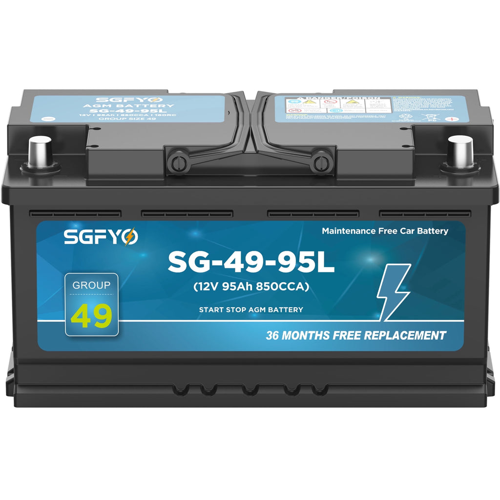 SGFYO Group Size 35 Car Battery,12V 55Ah 650CCA 88RC,AGM Maintenance Free Start Stop Automotive Replacement Battery