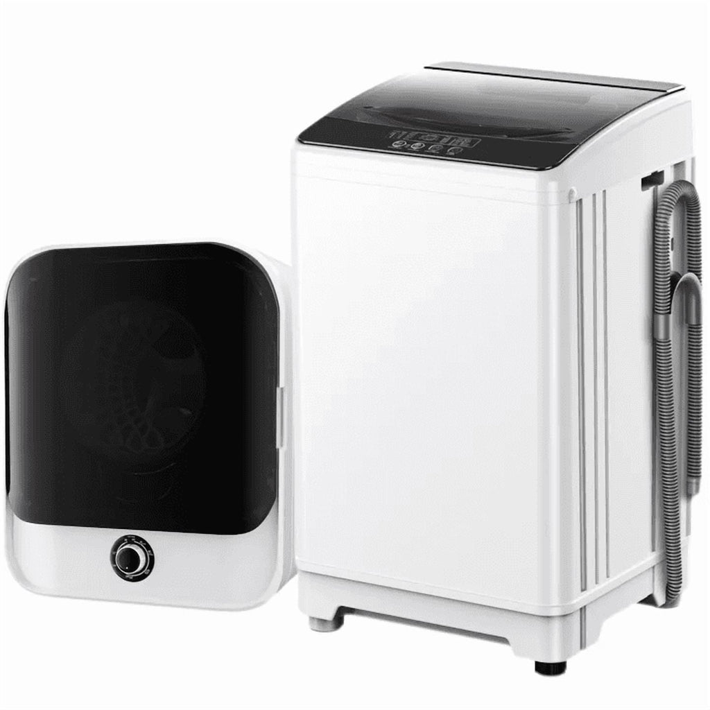 TABU Washer and Dryer Set, 19LBS Fully Automatic Washing Machine & 10LBS Clothes Dryer (White&White)