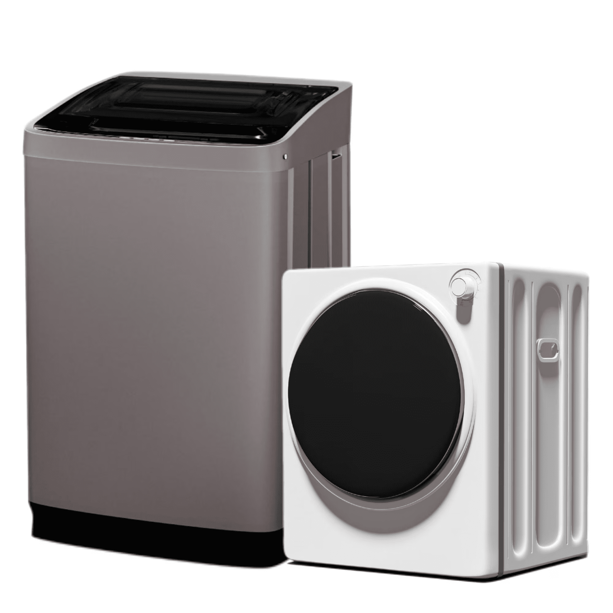 TABU Washer and Dryer Set, 19LBS Fully Automatic Washing Machine & 10LBS Clothes Dryer (White&White)
