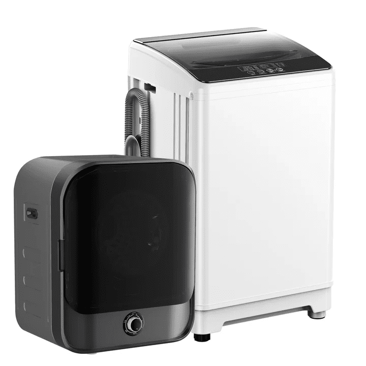 TABU Washer and Dryer Set, 19LBS Fully Automatic Washing Machine & 10LBS Clothes Dryer (White&White)