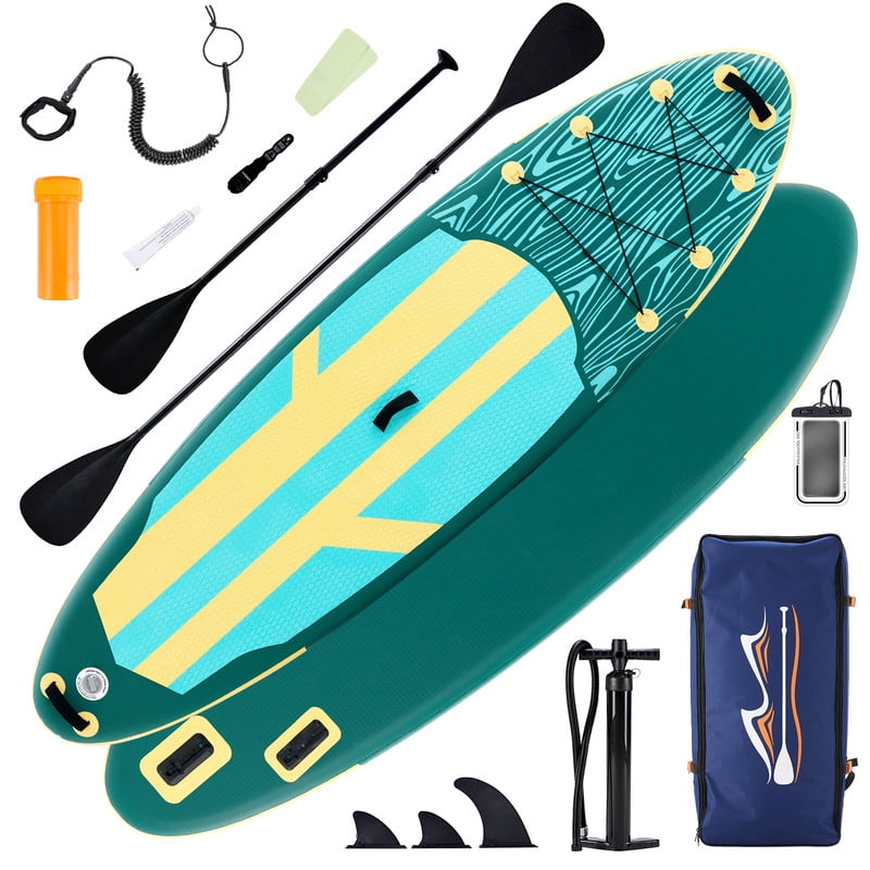 TINKLE WELL Inflatable Stand Up Paddle Board (SUP) Kit, Ultra-Stable Wide Design w/Non-Slip Deck & 2-in-1 Adjustable Paddle, Complete Set for Beginners/Experts, Youth & Adults, Organe