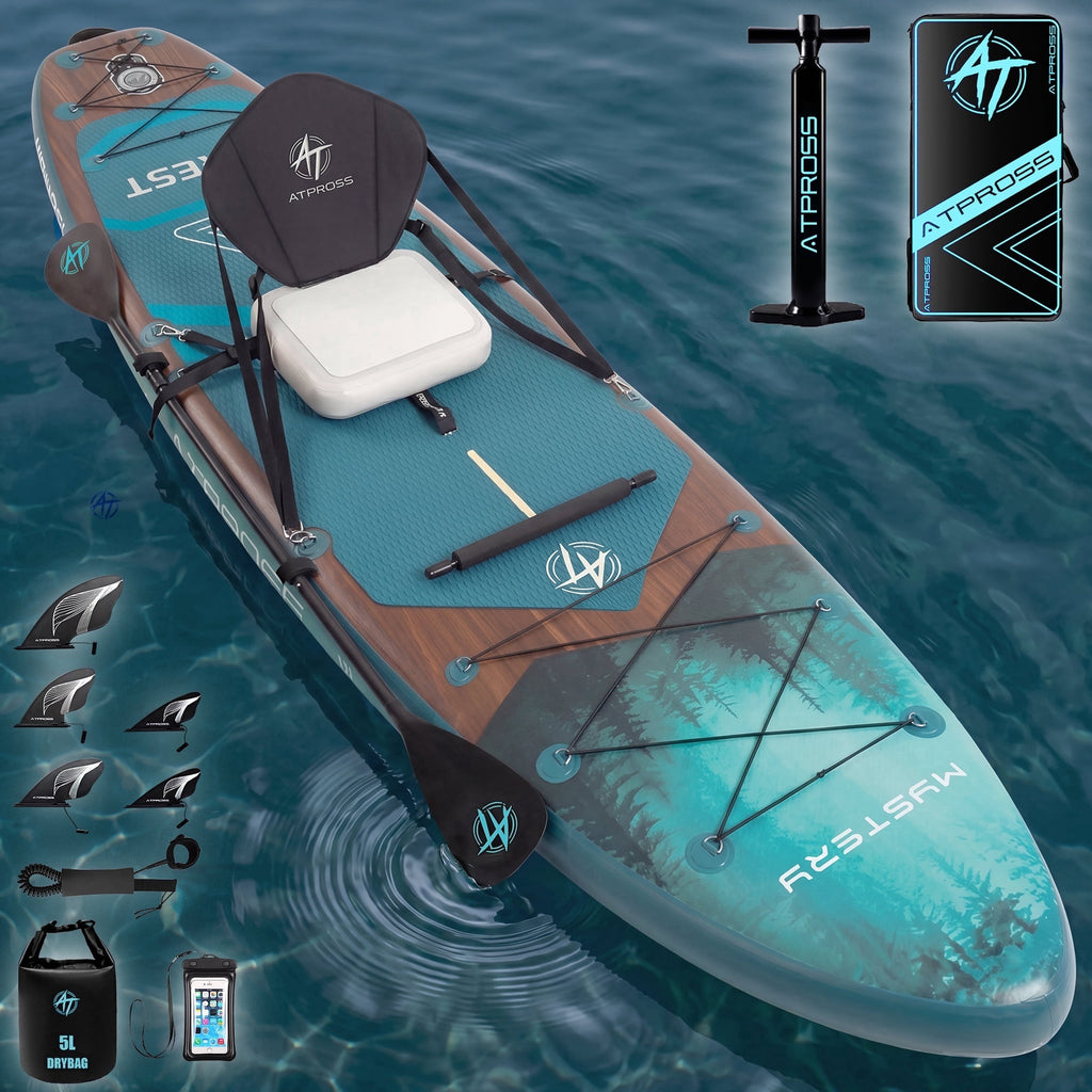 Ultifit Inflatable Paddle Board Extra Wide 500 Lbs Capacity Anti-Slip Design with SUP Accessories and Seat 12' x 36