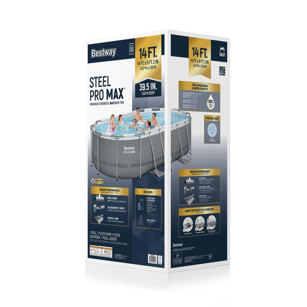 Bestway Steel Pro MAX 10 ft x 6 ft 7 In x 33 in, Oval Above Ground Pool Set, Outdoor Frame Swimming Pool