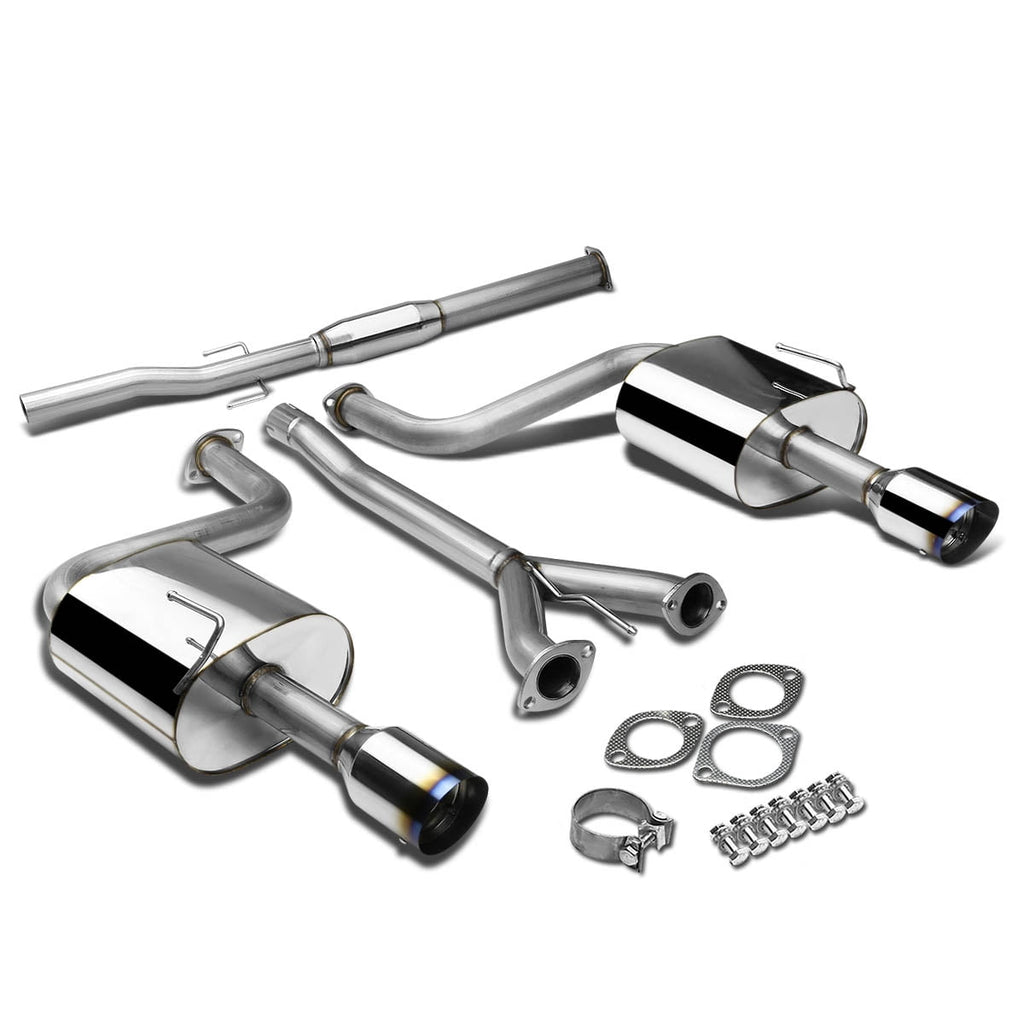 DNA Motoring 4 Burnt Muffler Tip Racing Catback Exhaust For 2009-2015 Nissan Maxima 3.5L V6