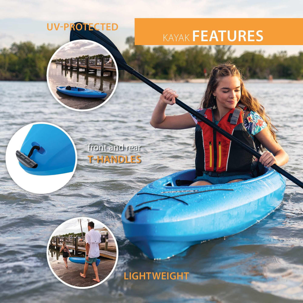 Lifetime Pacer 8 ft Sit-Inside Kayak with Paddle, Green (91032)