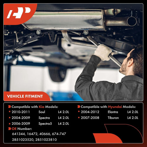 A-Premium Front Exhaust Manifold Catalytic Converter Kit Direct-Fit Compatible with Hyundai Elantra 2003-2012, Tiburon 2007-2008 & Kia Soul 2010-2011, Spectra 2004-2009, Spectra5, 2.0L, EPA Compliant