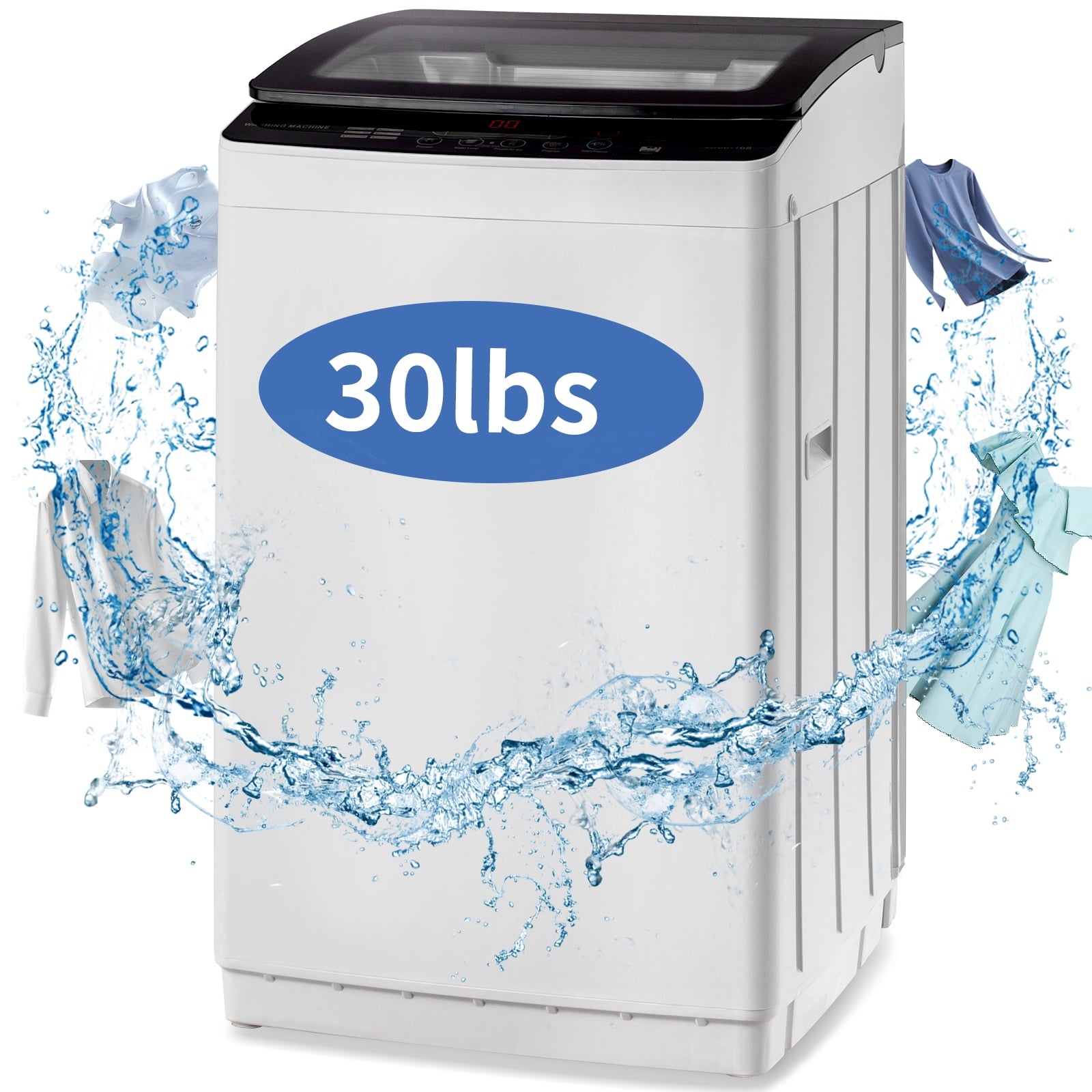 Ktaxon 17.8LBS Full Automatic Washing Machine and 3.5CuFt Portable Clothes Dryer Set, Compact Laundry Washer and Dryer Combo Set with Stainless Steel Inner Tub, for Apartment, Dorms, Home