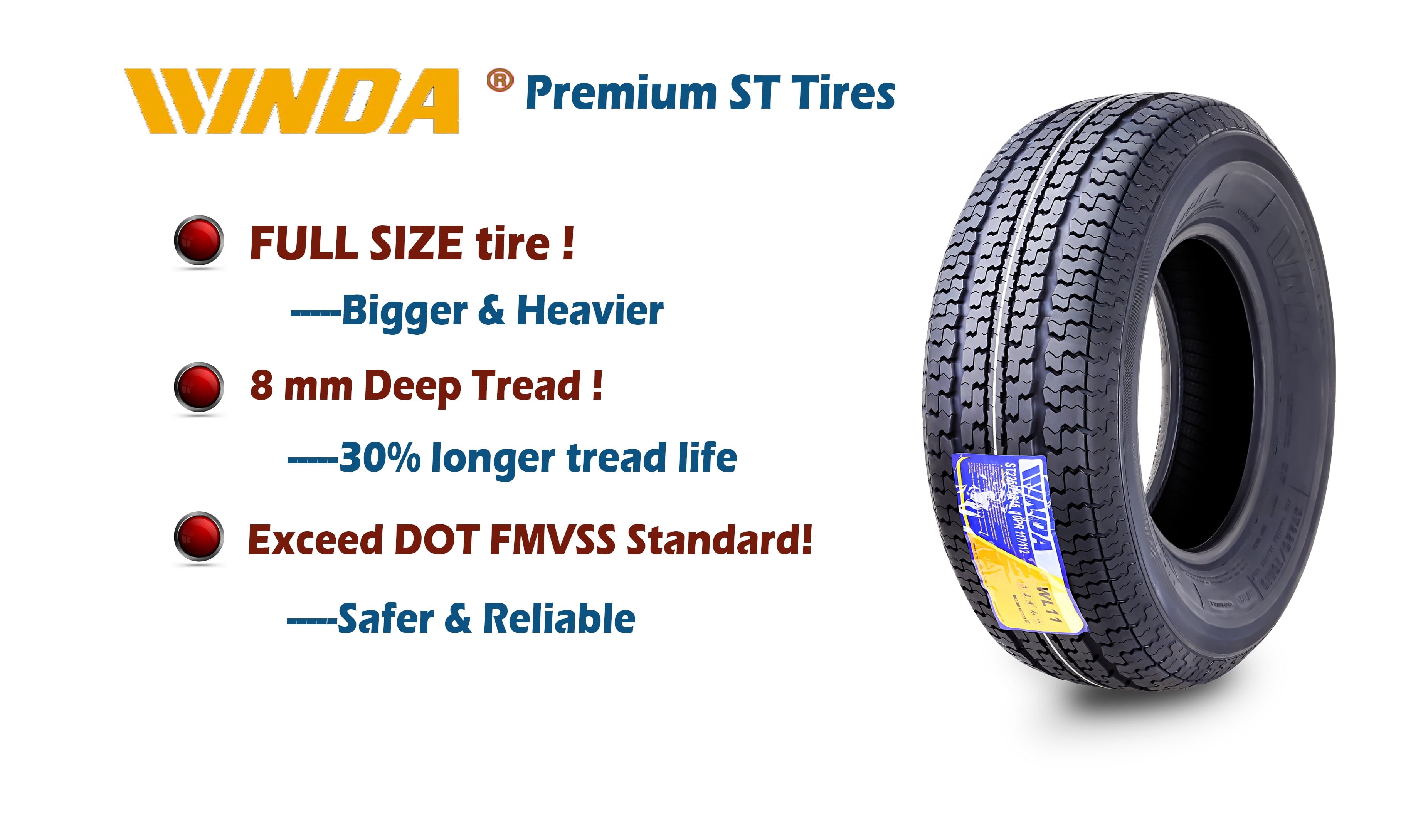 Winda Trailer Tire Wheel Assembly ST205/75R15 8-Ply D 107L 5 Lug on 5 PCD Silver Mod Rim, SET 2
