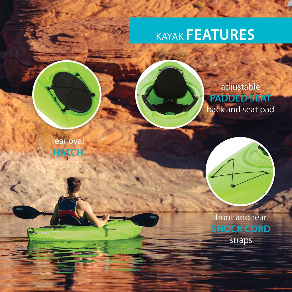 Lifetime Guster 10 ft Sit-Inside Kayak with Paddle, Emerald Fusion (91354)